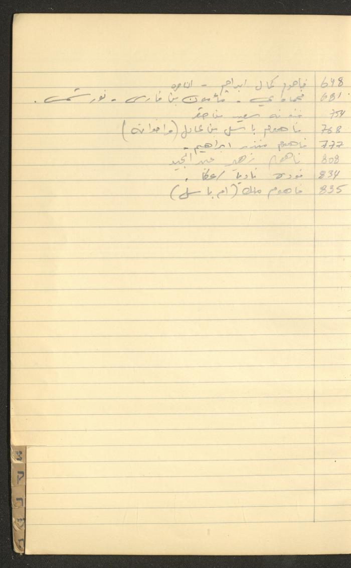 A Table of Judicial Files Belonging Walid Fahoum, Nazareth, the 1980s 