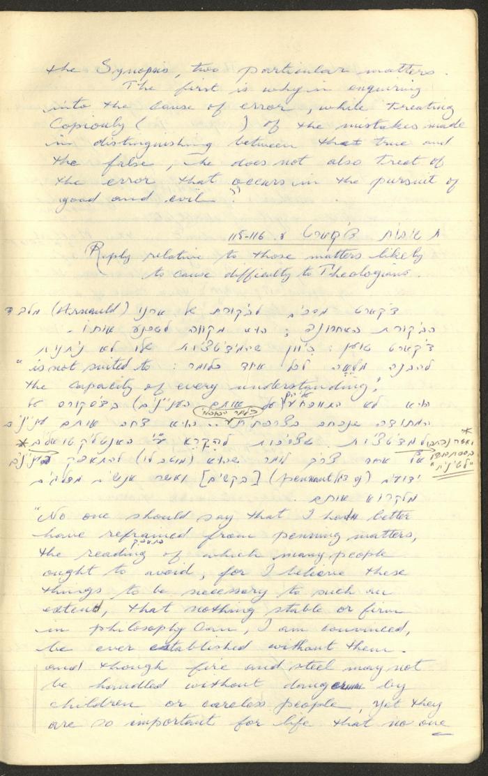 Philosophical Summaries By Walid Fahoum, Nazareth, 1966-1968