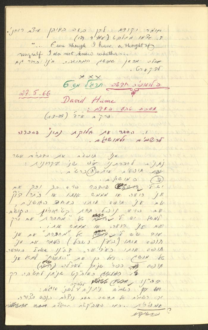 Philosophical Summaries By Walid Fahoum, Nazareth, 1966-1968