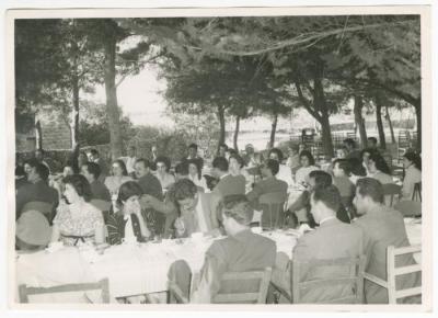 A Farewell Party for Khalil al-Azzeh at Odeh Hotel in Ramallah, 1958