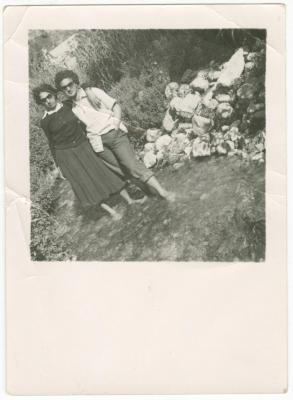 Afifa Abdo and Janette Mikhael during a Trip to Wadi al-Badhan, 1957