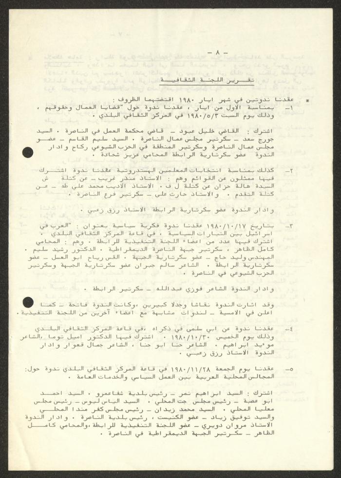 An Internal Newsletter on the News of the University Association, Nazareth, December 1981