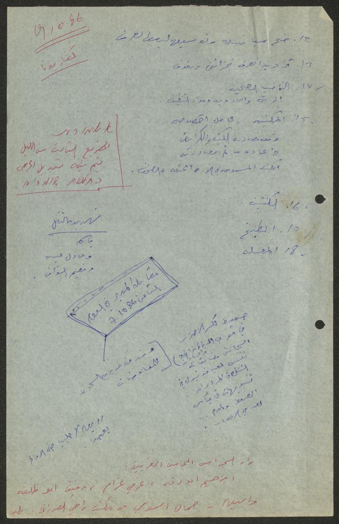 تقرير عن زيارة لسجن كفار يونا، 9 تشرين الأول 1986
