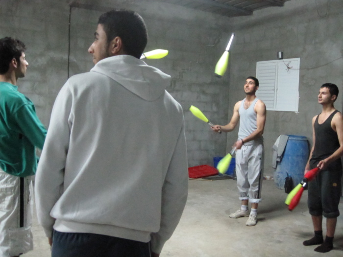 A Photograph of the Palestinian Circus School's Rehearsal in Jenin, 2011