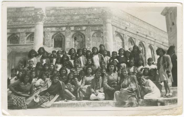 Ramallah Secondary Girls' School Students during a Trip to al-Aqsa Mosque, 1956