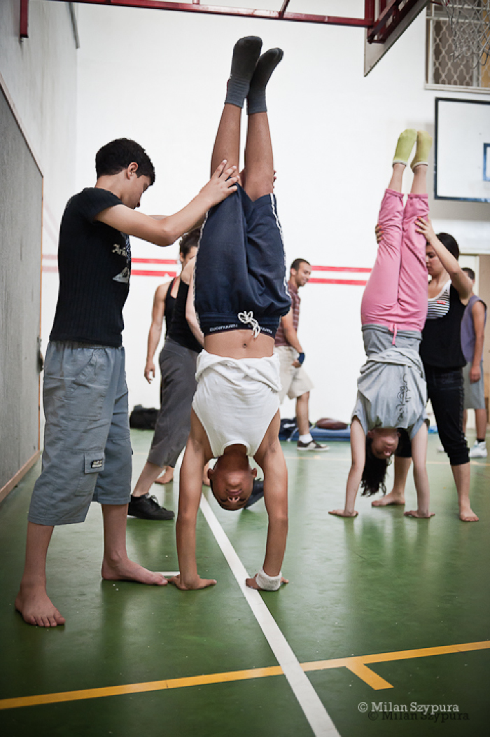 صورة من المدرسة الصيفيَّة التابعة لمدرسة سيرك فلسطين، 2011