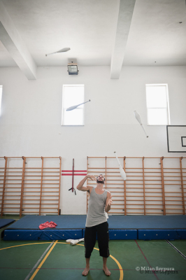 صورة من المدرسة الصيفيَّة التابعة لمدرسة سيرك فلسطين، 2011