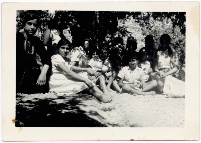 A Family Trip to Ein Jaryout Near Beitunia, 1957