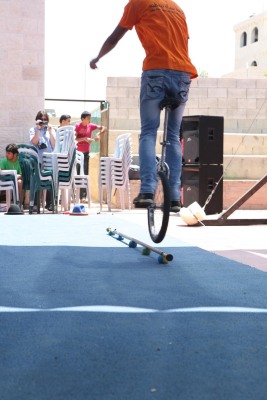 A Glimpse of a Performance by the Palestinian Circus School in Jalazone Refugee Camp