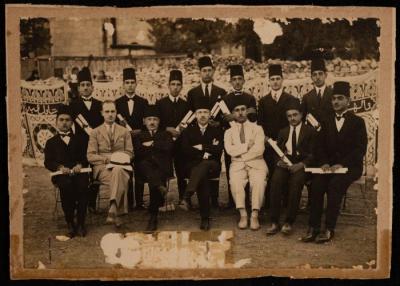 مجموعة من طلبة الكلية العربية، القدس، 1929