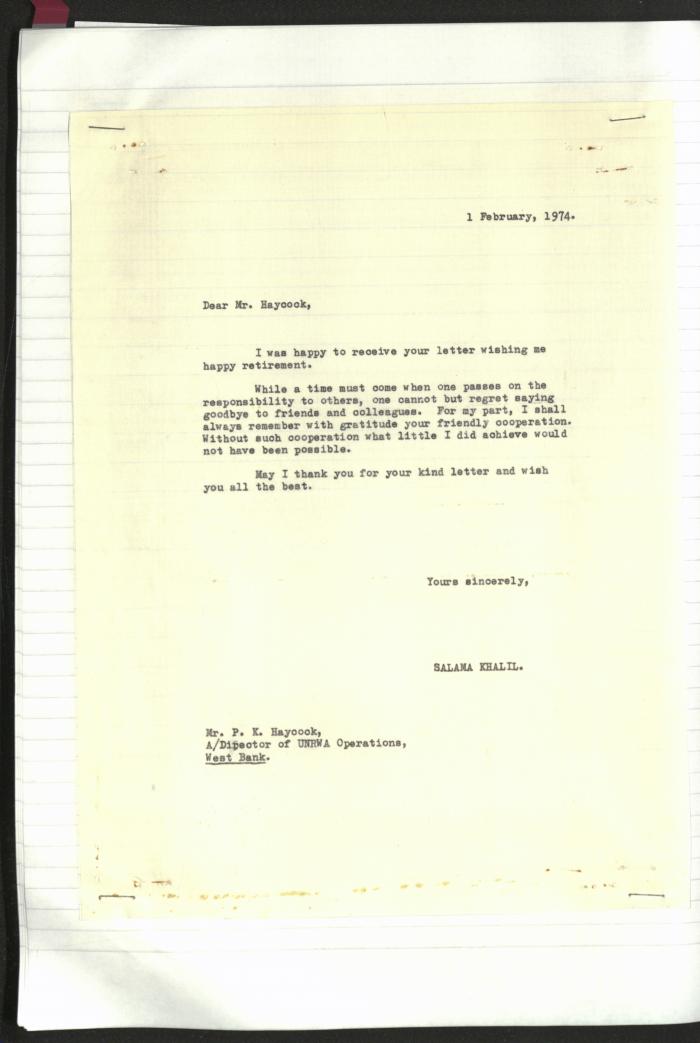 A Notebook of Salameh Khalil's Professional Documents, Ramallah, the 1980s 