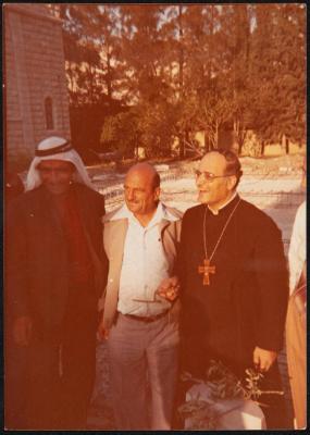 Khaldoun Abdel-Haq with Bishop Lahham, 1979