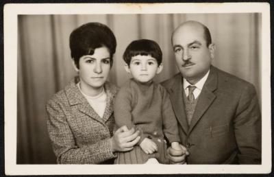 Khaldoun Abdel-Haq with Badriyyeh Shahin and Their Daughter Huda, Nablus, 1968