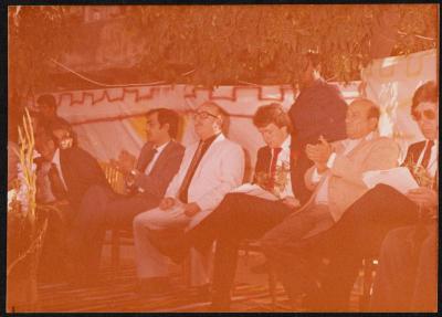 Hatem abu Ghazaleh with a Delegation from the Dundee Municipality, the 1970s 