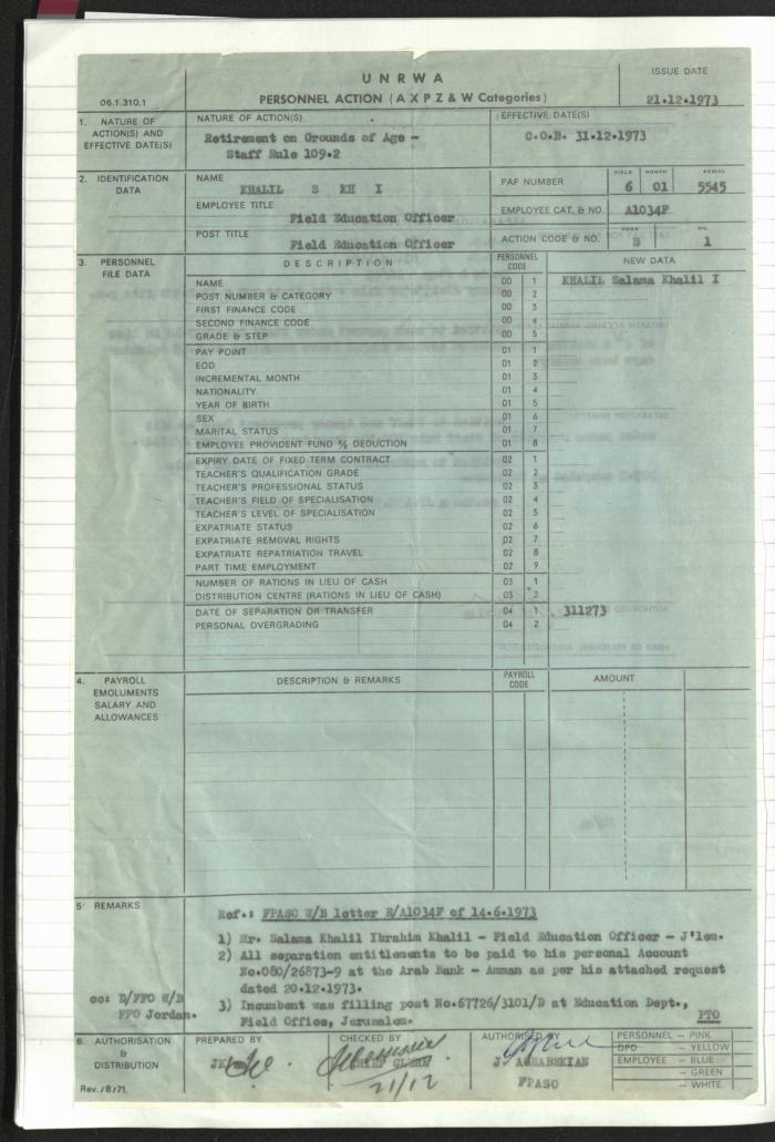 A Notebook of Salameh Khalil's Professional Documents, Ramallah, the 1980s 