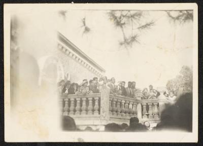 People Gathering on the Balcony of Nablus Municipality, the 1950s