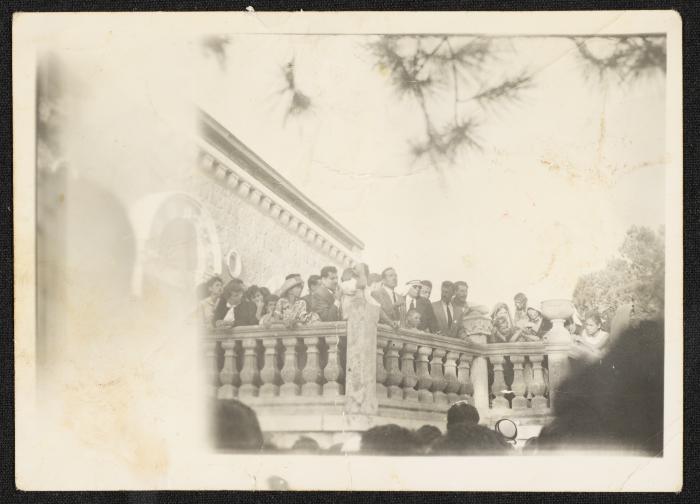 People Gathering on the Balcony of Nablus Municipality, the 1950s