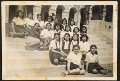 Students from al-Aesheyyeh School, Nablus, the 1940s