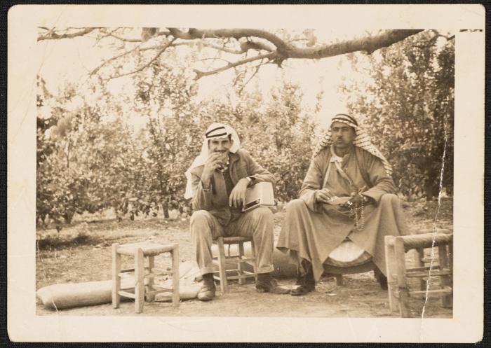 Yousef Shahin and His Friend in Abdel-Jalil's Grove in the Jordan Valley, the 1950s
