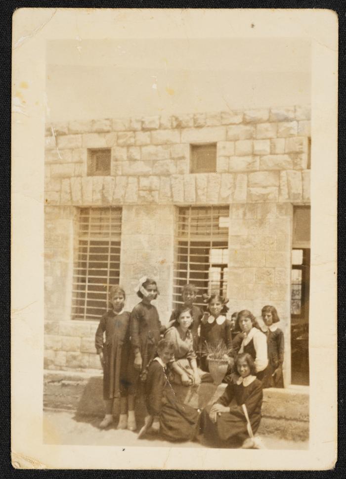 Badreyyeh Shahin and Her Students, Qalqilya, November 1955