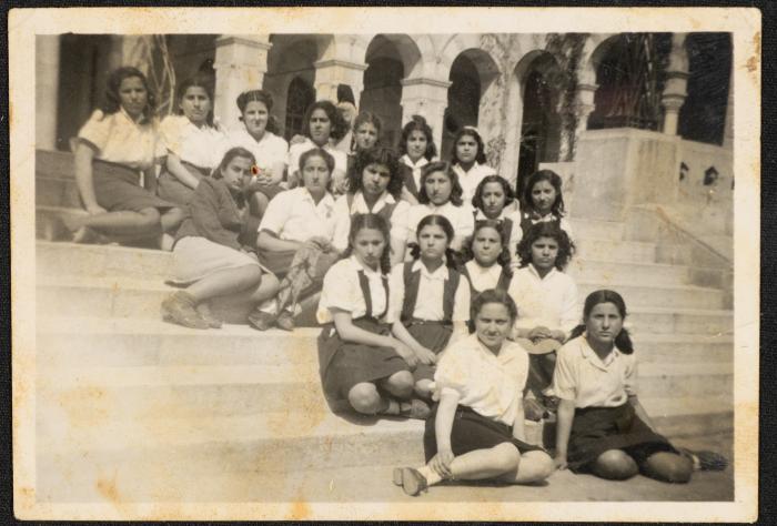 Students from al-Aesheyyeh School, Nablus, the 1940s