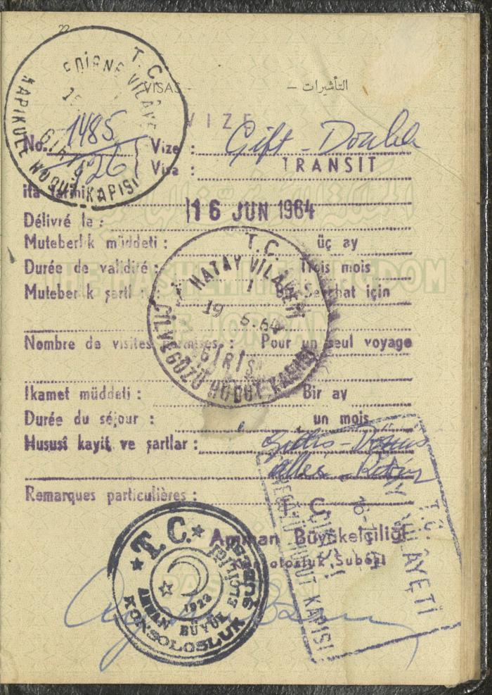 The Passport of Wejdan Abdel-Haq, 27 May 1959