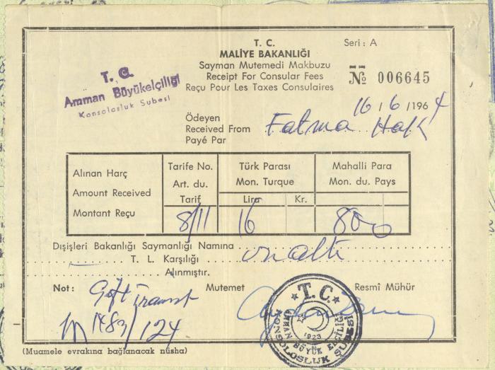 The Passport of Fatima Abdel-Haq, 24 September 1962