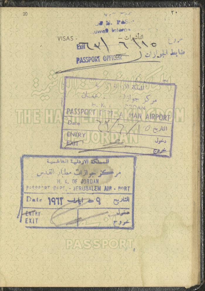The Passport of Wejdan Abdel-Haq, 27 May 1959