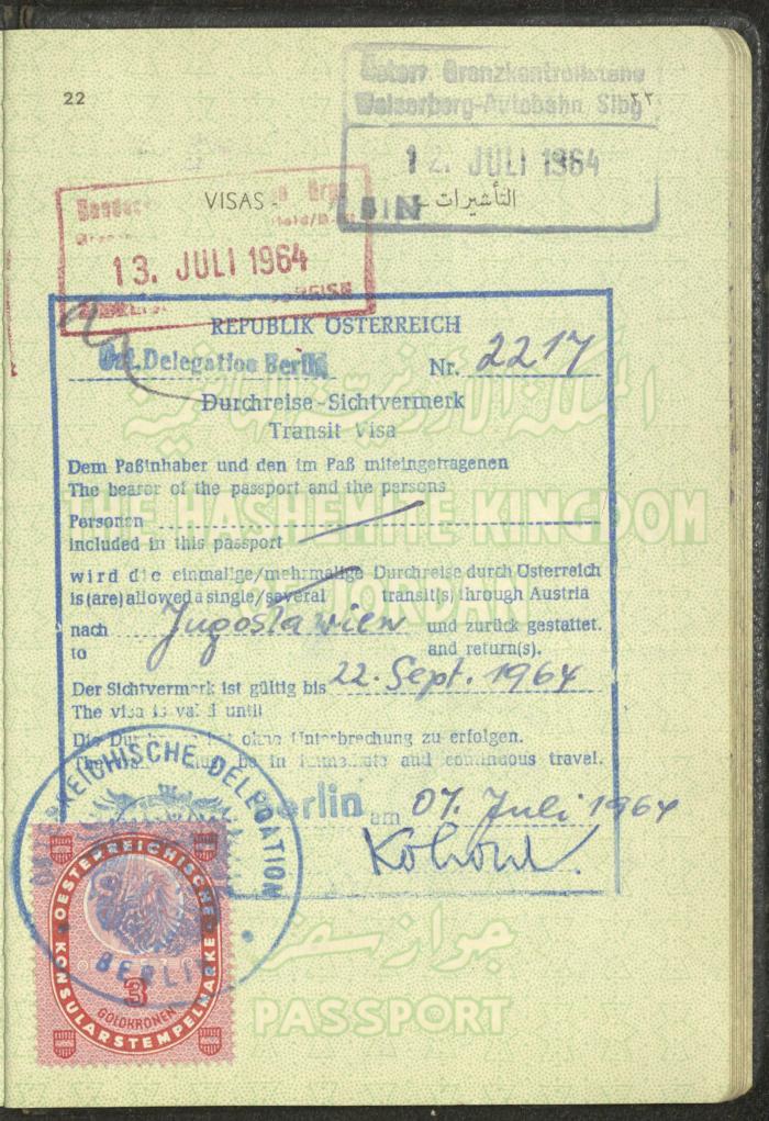 The Passport of Fatima Abdel-Haq, 24 September 1962