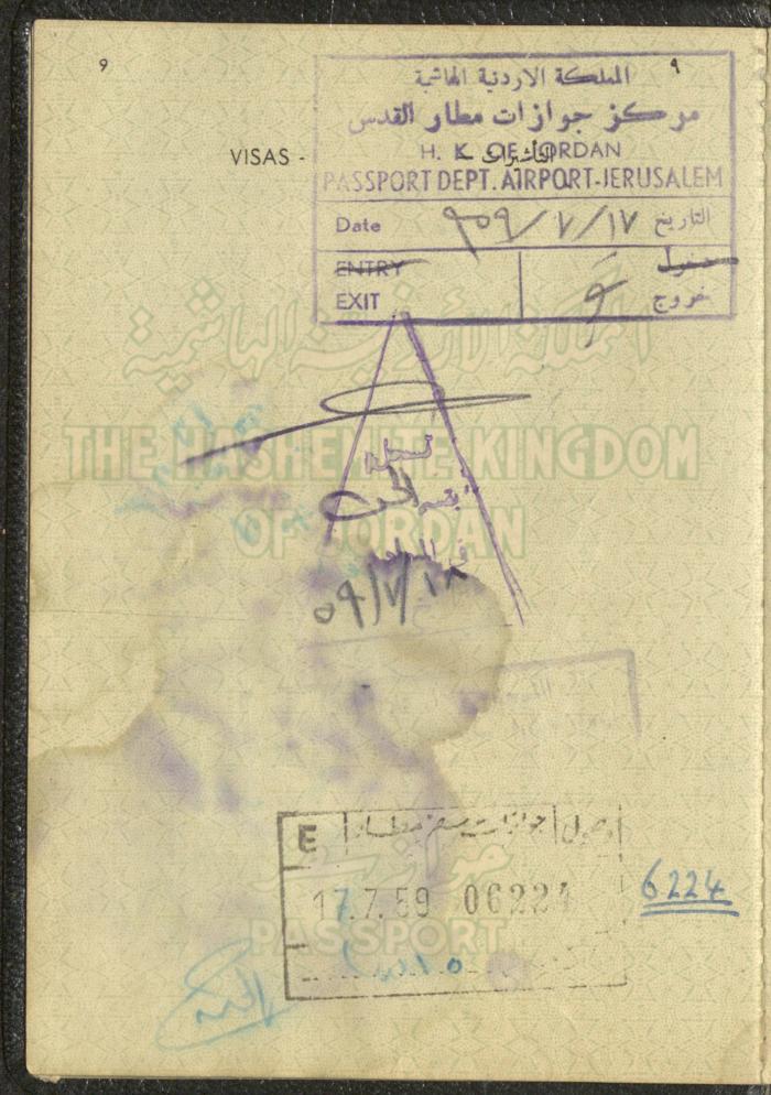 The Passport of Wejdan Abdel-Haq, 27 May 1959