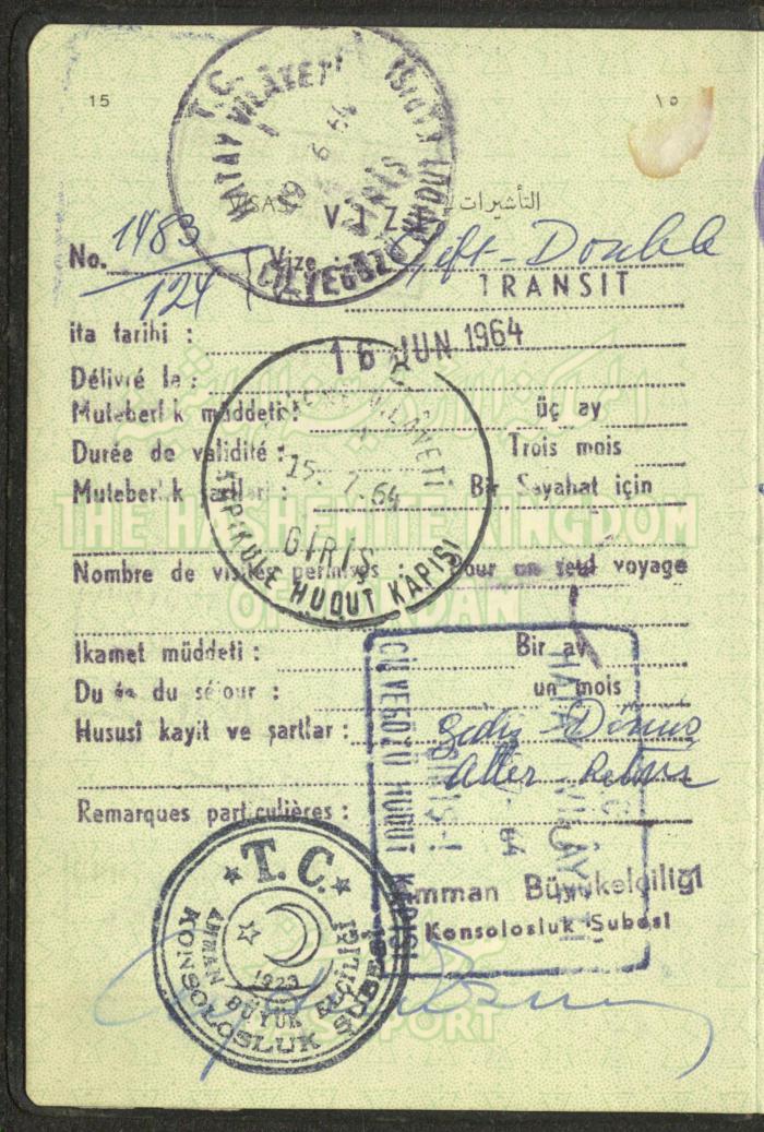 The Passport of Fatima Abdel-Haq, 24 September 1962