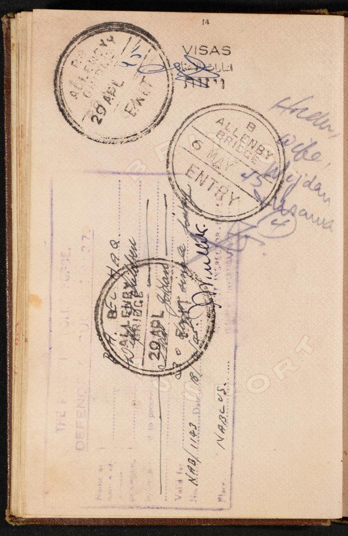 The Passport of Bakr Abdel-Haq, 30 December 1943