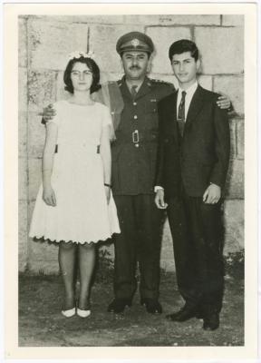 Suleiman Naser and Abla and Osama Aranki, Birzeit, 1963
