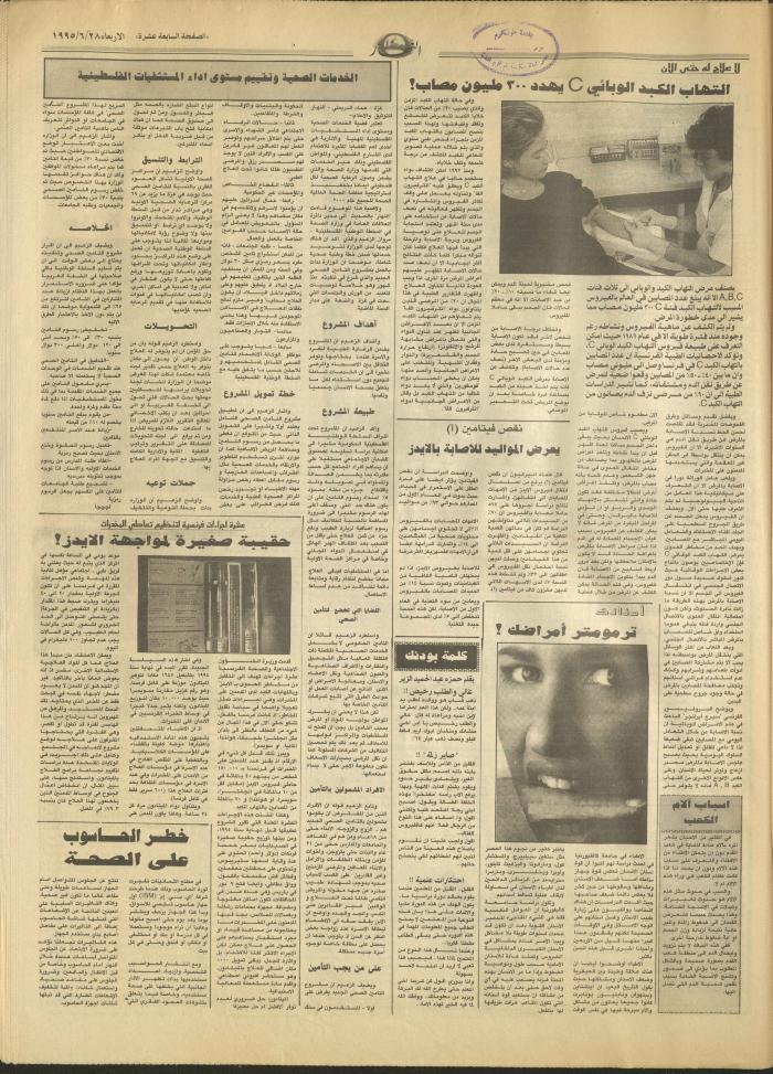 Issue 2955 of al-Nahar Newspaper, 28 June 1995