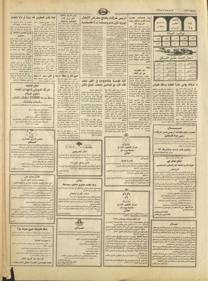 Issue 2952 of al-Nahar Newspaper, 25 June 1995