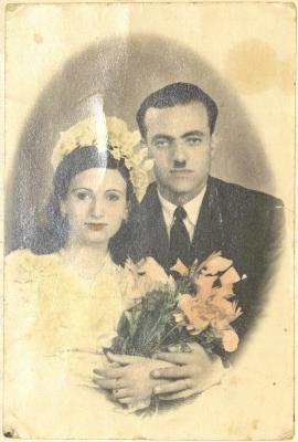 Abdel-Latif al-Qaddoumi and His Wife Lamia, 1945