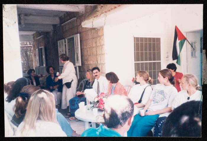 The Palestinian Women Club Welcoming a Foreign Delegation of women.