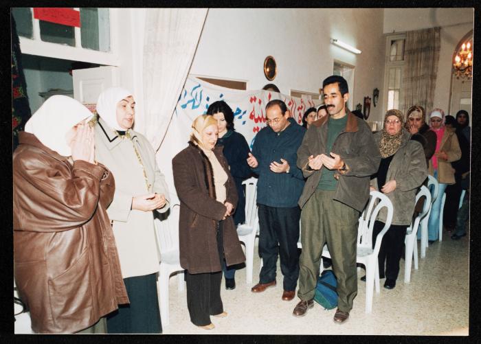 Fathi Khader and Wael Attout Visiting the Palestinian Women Club, 2003