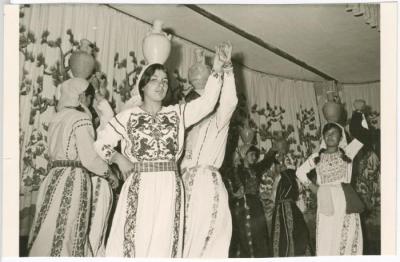 Students Performing Dabke at Birzeit Preparatory Girls School, 1971