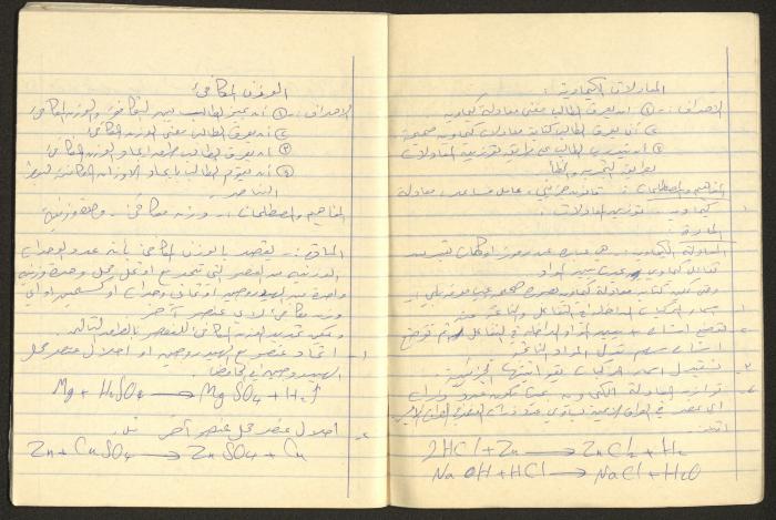 Agriculture and Science Preparation Notebook of Hussein al-Mleihar, Arab ar-Ramadin, the 1970s 