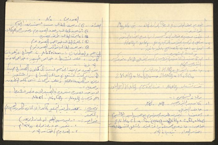 Agriculture and Science Preparation Notebook of Hussein al-Mleihar, Arab ar-Ramadin, the 1970s 