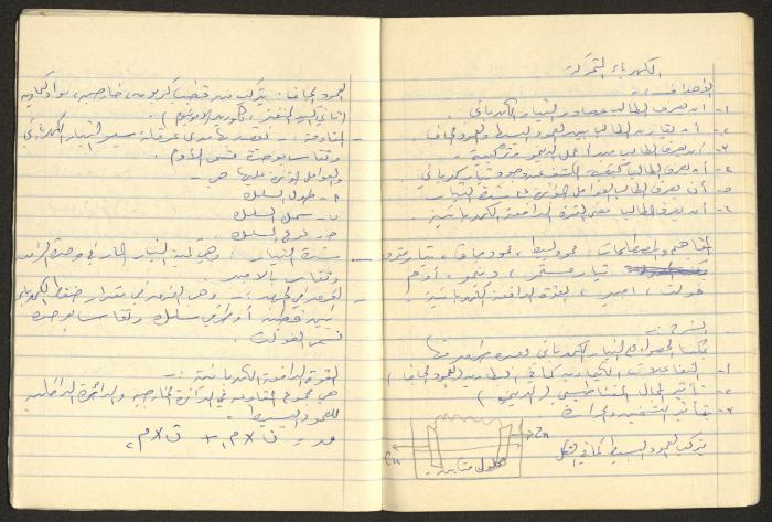 Agriculture and Science Preparation Notebook of Hussein al-Mleihar, Arab ar-Ramadin, the 1970s 