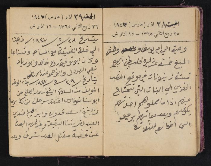 The Diaries of Fandi Mhanna, Buqei'a- Upper Galilee, 1946-1947