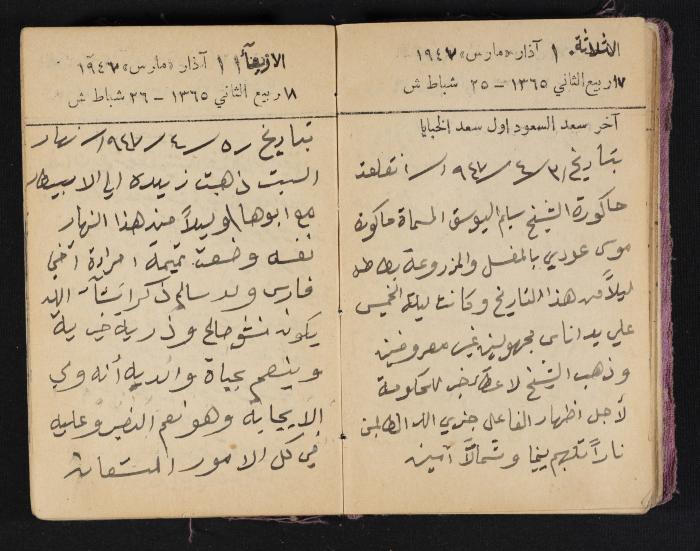 The Diaries of Fandi Mhanna, Buqei'a- Upper Galilee, 1946-1947