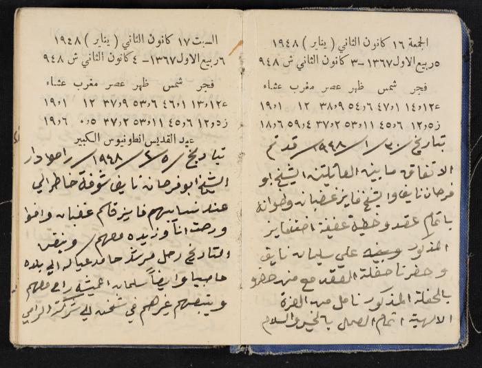 The Diaries of Fandi Mhanna, Buqei'a- Upper Galilee, 1948-1950