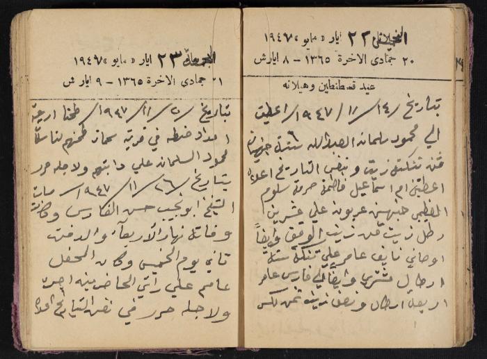 The Diaries of Fandi Mhanna, Buqei'a- Upper Galilee, 1946-1947