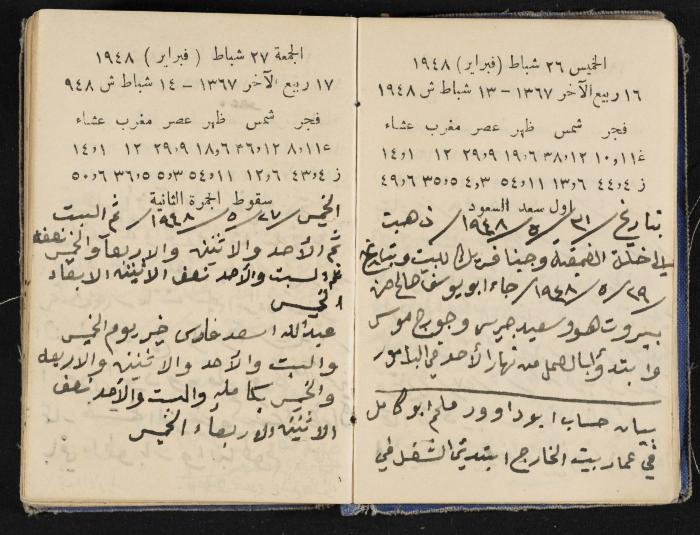 The Diaries of Fandi Mhanna, Buqei'a- Upper Galilee, 1948-1950