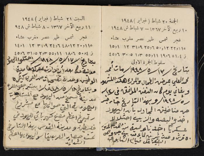 The Diaries of Fandi Mhanna, Buqei'a- Upper Galilee, 1948-1950
