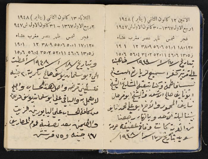 The Diaries of Fandi Mhanna, Buqei'a- Upper Galilee, 1948-1950