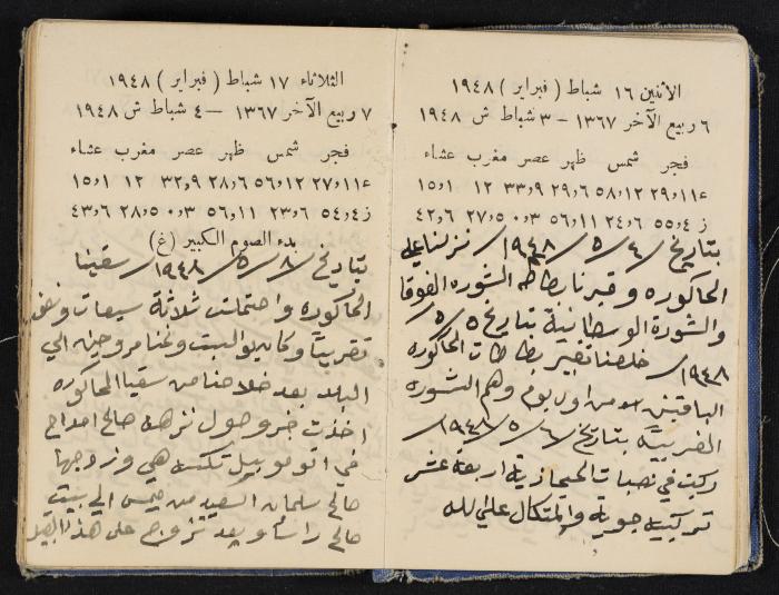 The Diaries of Fandi Mhanna, Buqei'a- Upper Galilee, 1948-1950